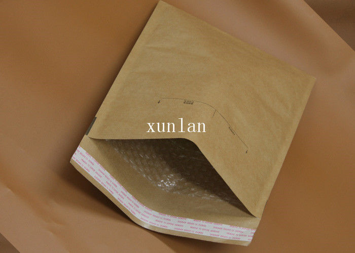 No Fading Kraft Paper Bubble Mailers PE Material With 2 Sealing Sides