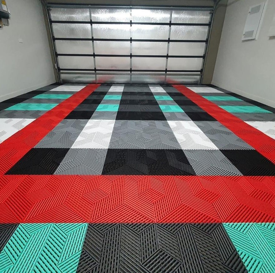 2500 Lbs Weight Capacity Black Garage Floor / Garage Floor Tile with Interlocking Installation