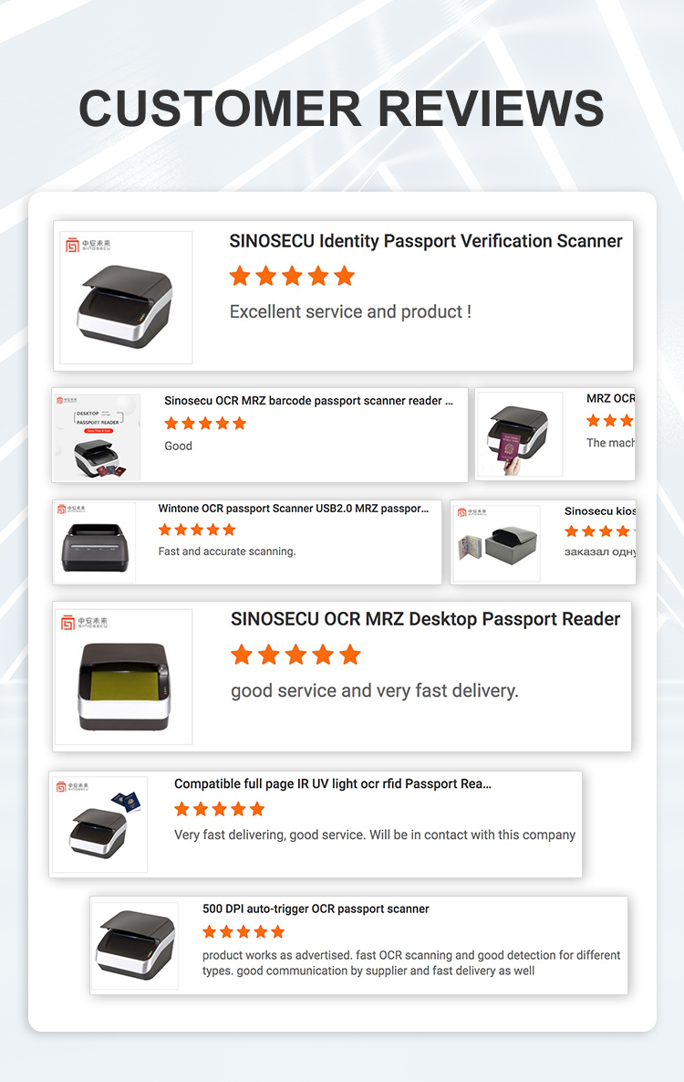 Sinocecu Document Reader SDK Free SDK for Full Page ID Card RFID OCR MRZ and Passport