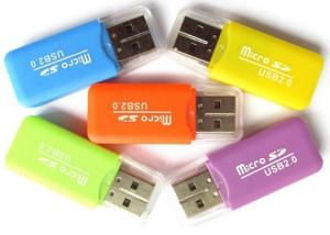 Customized LOGO Print Portable Card Reader Flash Memory Card Reader With LED Light