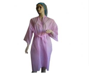 China Pink / Blue Non Woven Disposable Spa Robes , Disposable Spa Wear 50*45*65cm on sale