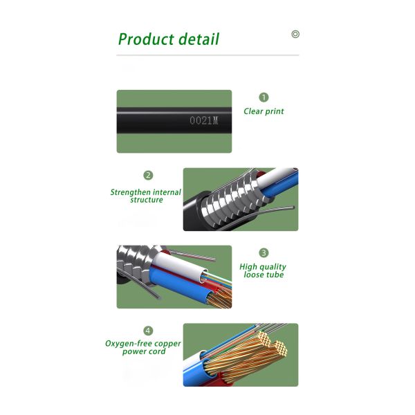 High Speed Communication 4-12 Core Optoelectic Composite Cable