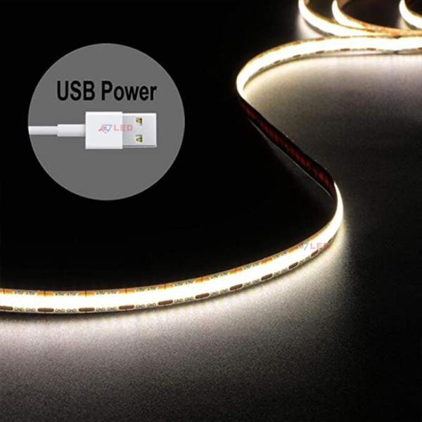 Quality 320 Chips/M DC 5V 8mm 2700K 3000K 4000K 6500K No Soldering Points COB LED Light Strip for sale