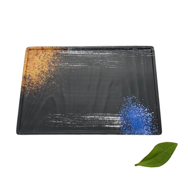Quality Rectangle Shape Melamine Soup Plate Dinnerware Galaxy Pattern for sale