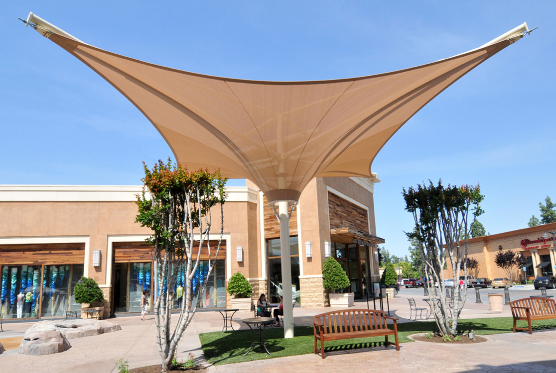 Sunshade Car Park Tensile Membrane Structure with PTFE Coating