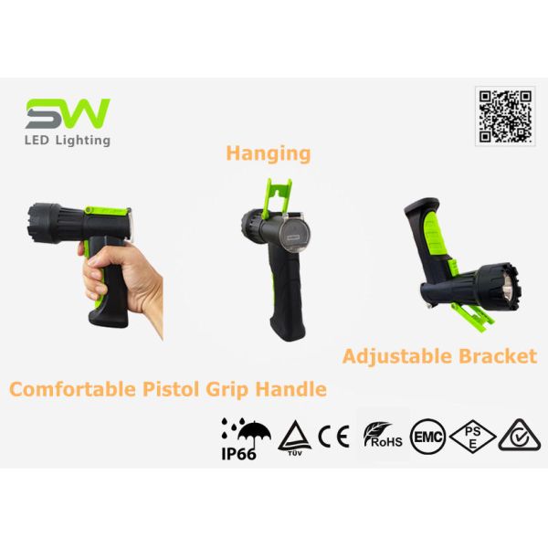 10W Rechargeable Pistol Grip Brightest Hunting Flashlight