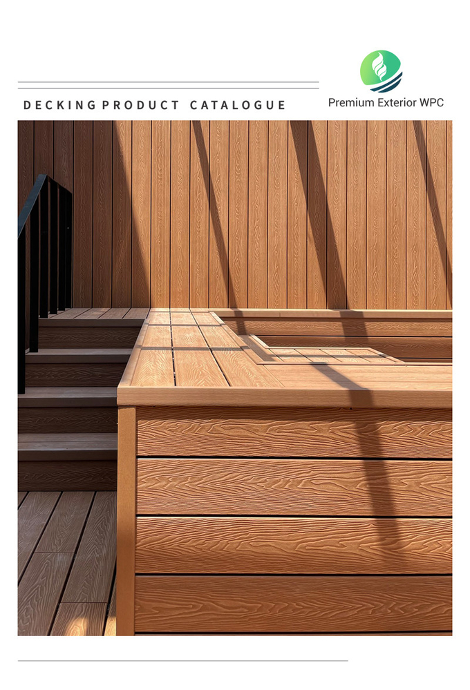Sturdy WPC 3D Composite Decking Lightweight Hollow Profile With Squared Holes