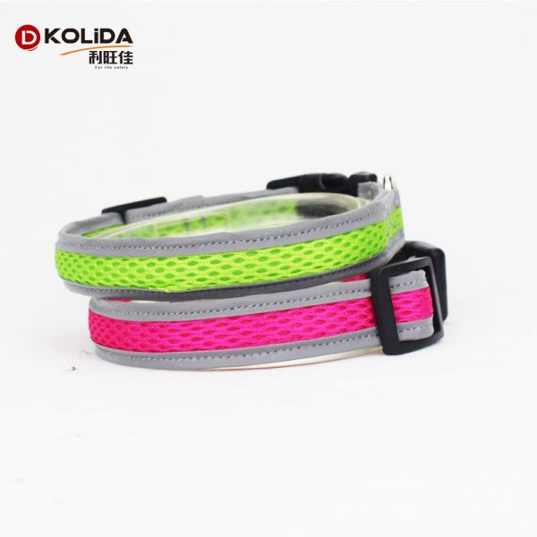 Multi Size 3M Reflective Tape Dog Collar , Night Reflective Dog Collar For Pet