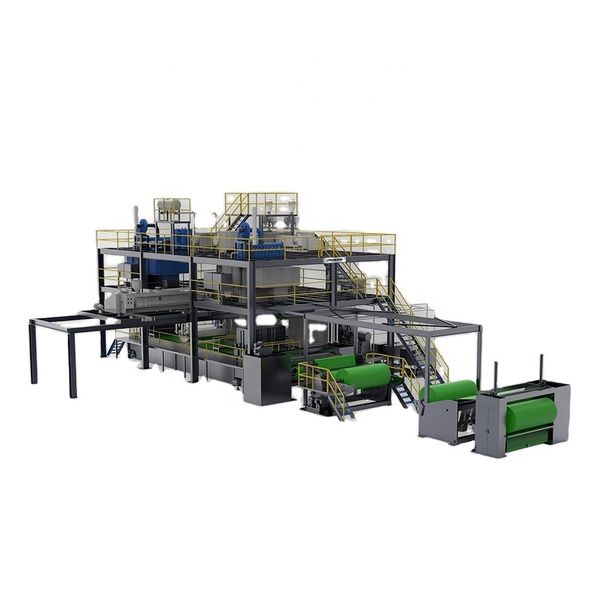 Cheap 3200mm SMS Meltblown Nonwoven Production Line for Diaper and Sanitary Double Beams Nonwoven Machine 3.2m SMS to Make PP Non Woven Fabric Medical Gowns