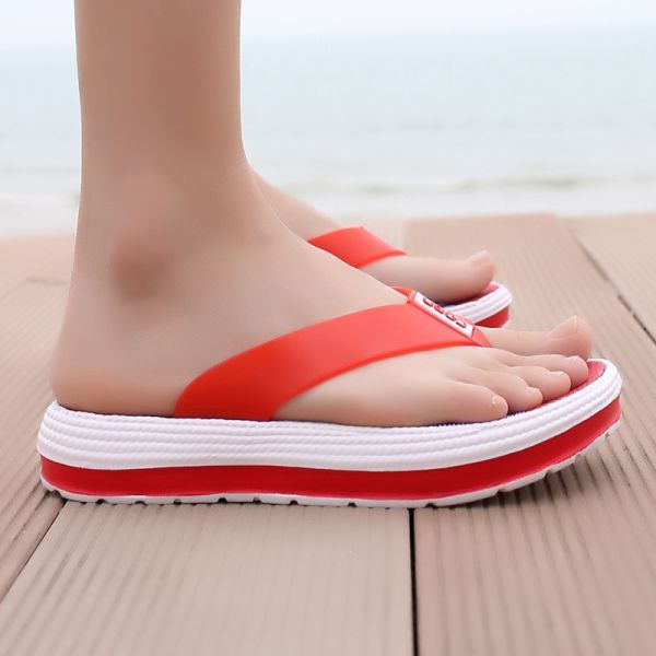 Colorful Thick Sole Flip Flops , Sport Flip Flops TPU Upper Material