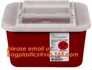 China Medical waste container sharp box sharps container for hospital use, 1QT translucent sharp container phlebotomy containe wholesale