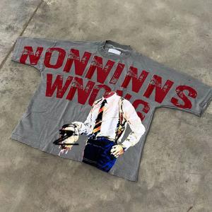 Oem Clothing Manufacturer Custom Streetwear 100% Cotton 250gsm Boxy Cropped T Shirt Screen Dtg Printing Graphic T-Shirt Men