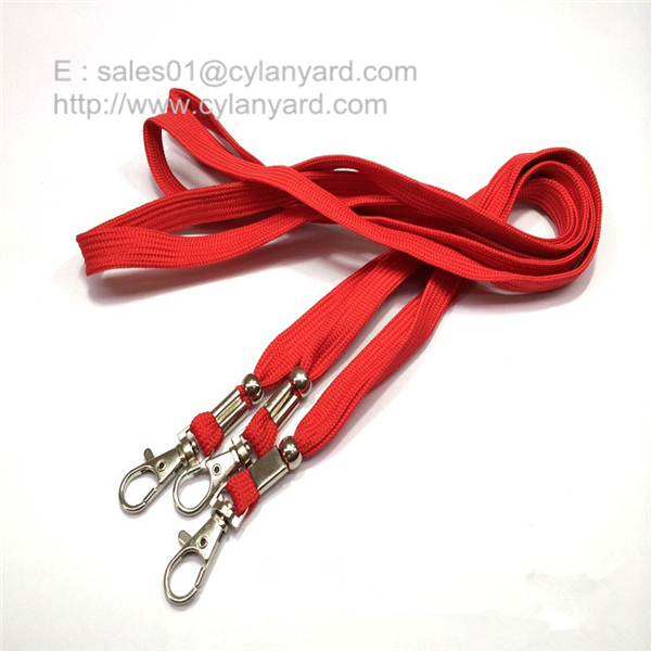 Inexpensive Tube lanyard with metal sheet crimp