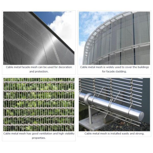 Decorative Stainless Steel Architectural Wire Mesh Crimped For Facade Cladding