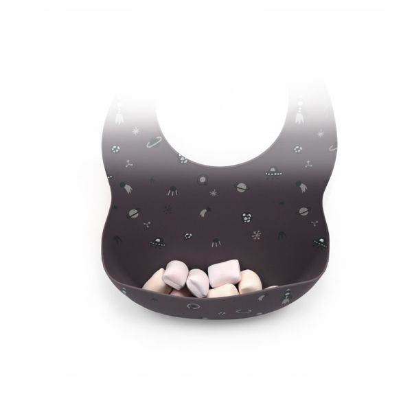 China Cartoon BPA Free Baby Eating Bib Waterproof Silicone Catch Bib wholesale