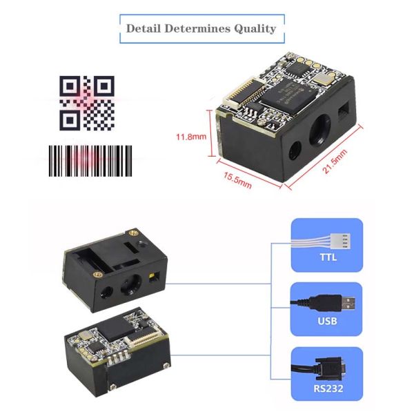 Multiple Interfaces LV3085 2D Barcode Scanner Module Compact Lightweight Design