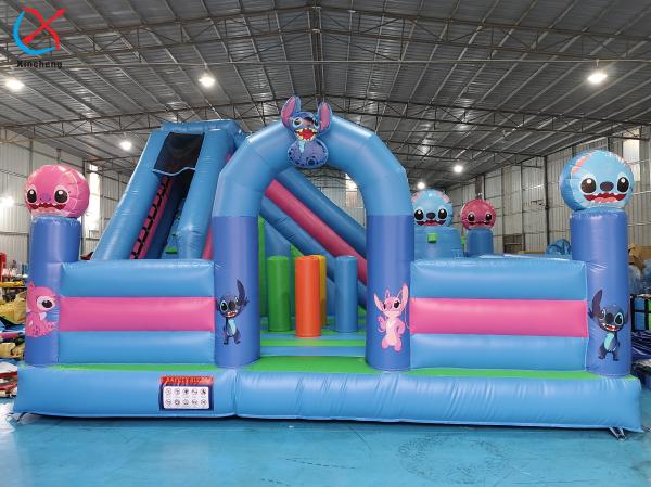 Quality Digital Printing Inflatable Combos Stitch Inflatable Bouncy House With Slide for sale
