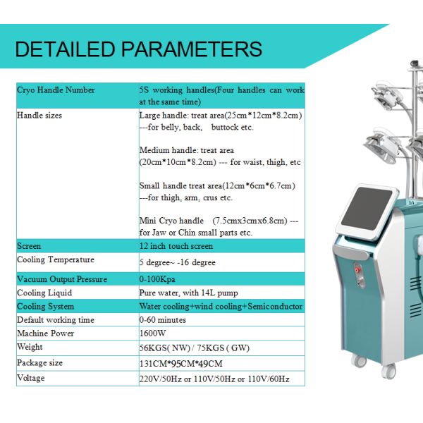 4 Handles Cryo Cryolipolysis Therapy Cool Tech Fat Freezing Machine