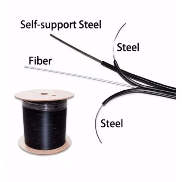 Outdoor Aerial G657 MDPE FTTH Drop Cable With Messenger Wire