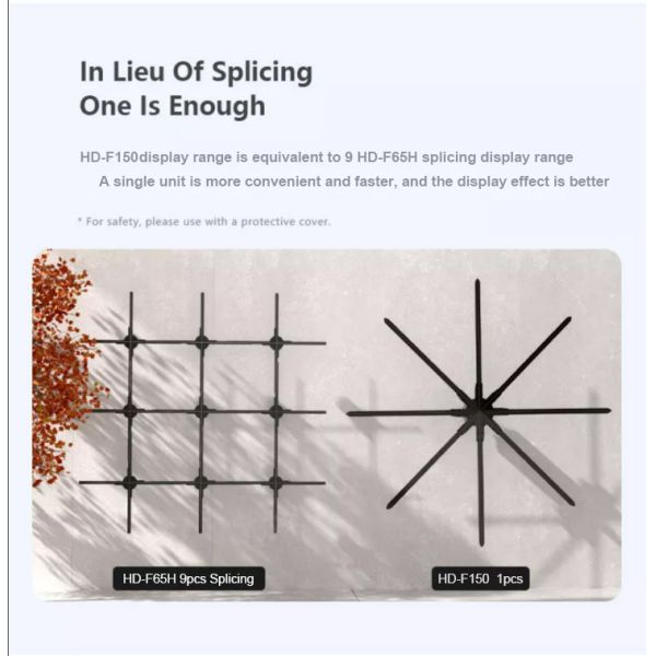 HDFocus 150cm Eight Blades Hologram 3d Led Fan hdmi 8 Wings Wifi 3d Holographic Display Projector