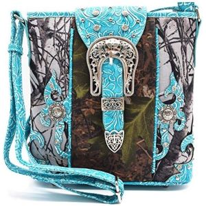 Camouflage Rhinestone Cross Pistol Buckle Western Crossbody Handbags Cowgirl