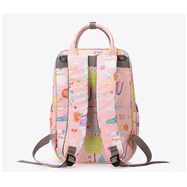 Animal Prints Polyester Rucksack Changing Travel Diaper Bags 27*15*42cm