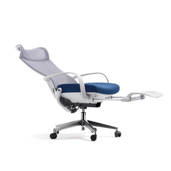Quality Grey And Blue Home Office Chair Modern Sleek Design With Fixed Headrest for sale