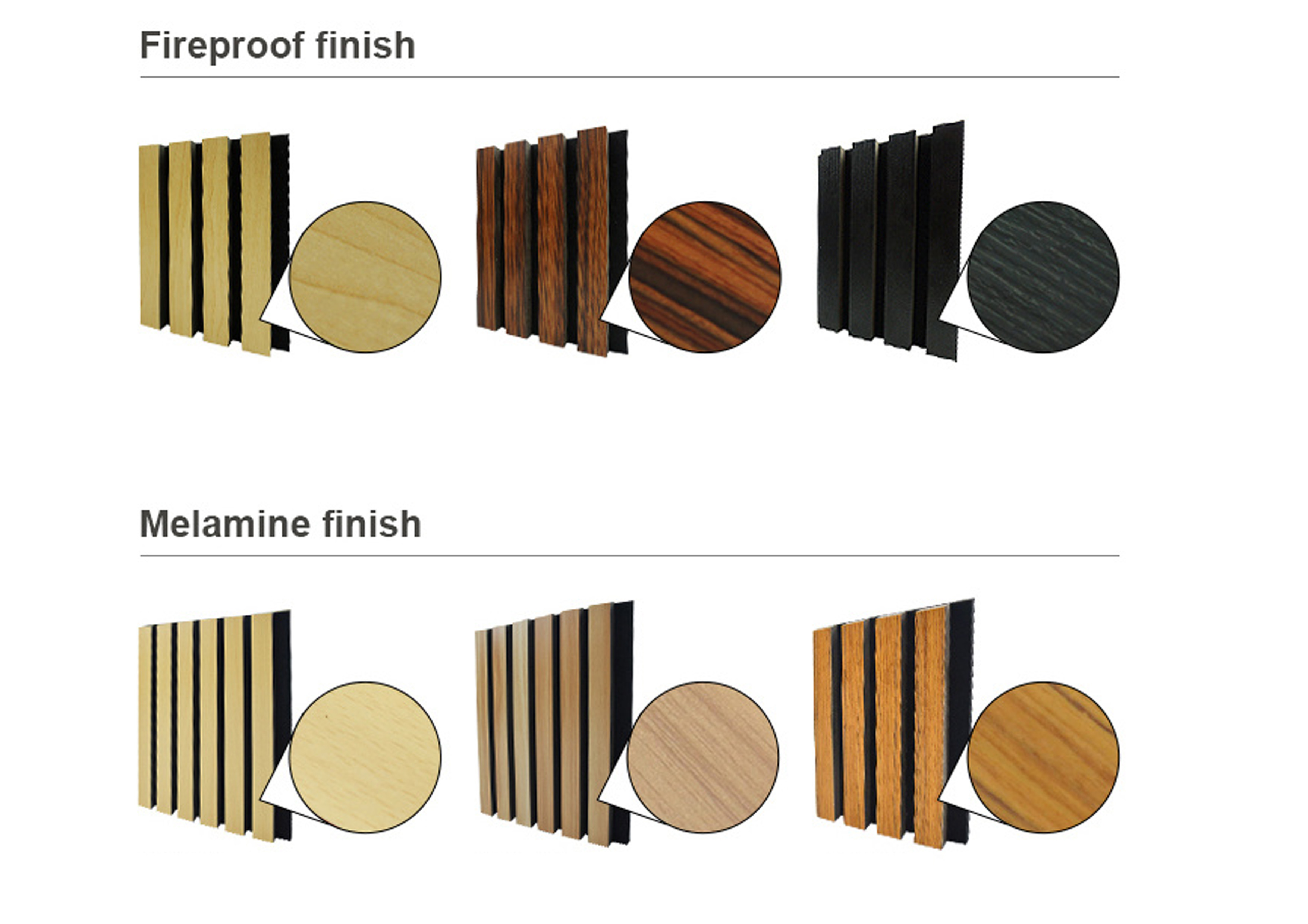 Polyester Fiber Acoustic Panel Wooden Slat Wall Panels for Theater Fr MDF Face Material
