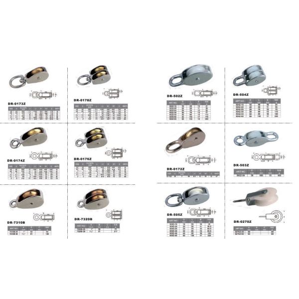 DR-Z0274 Steel Marine Nylon Sheave Die Cast Pulley Stainless Steel Pulleys 60x25mm