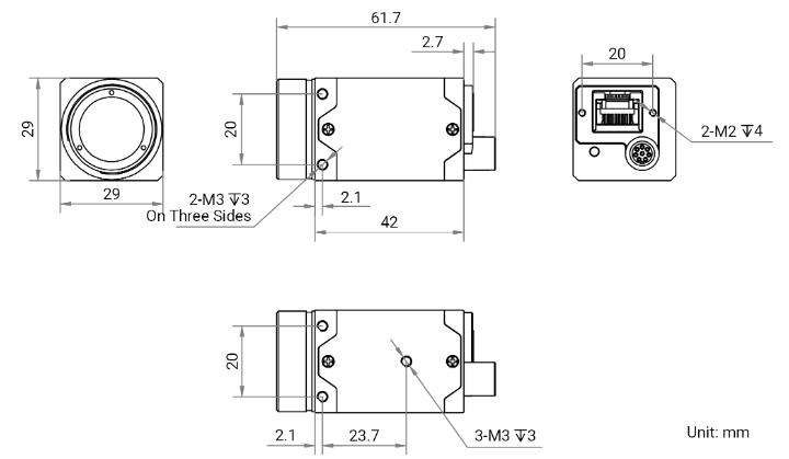 HIKROBOT 2MP Area Scan Camera with GigE Interface and Waterproof Connector for Industrial Applications
