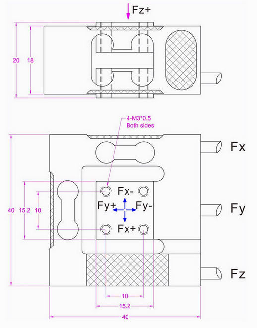 3-axis loadcell 10kg 5kg 2kg 1kg