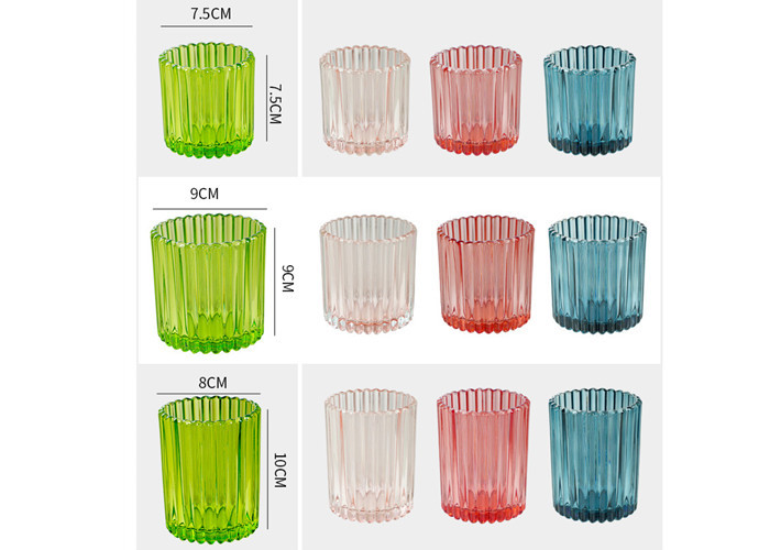 Custom color Empty Heat-resistant Thick Glass Candle Holders for Scented Candle