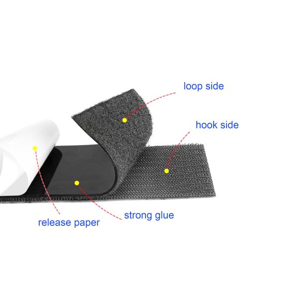 DANSKY Custom Size Strong Adhesive Hook and Loop Fastener Tape Strip Nylon Self-adhesive Hook and Loop Tape Roll