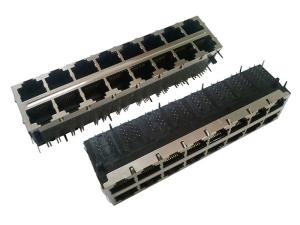 China 2x8 RJ45 Multi Port Jack Stacked Integrated Gigabit 7.7Kg Retention Strength on sale