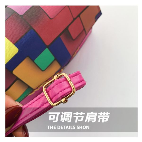 2024 SPRING/SUMMER NEW FASHION TEXTURE MATCHING COLOR CROSSBODY BAG SHOULDER HANDBAG THIS YEAR