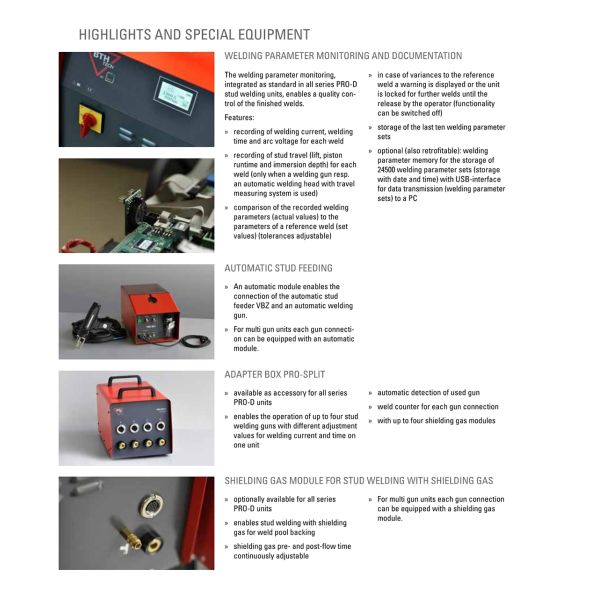 BTH Stud Welding Machine PRO-D 1600 Microprocessor Controlled Stud Welding Unit For Drawn Arc and Short Cycle Welding