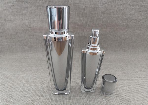Quality Sliver Cap Refillable Pump Bottles , Empty Lotion Containers 60 / 120G for sale