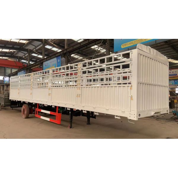 High Loading Capacity Dry Bulk Cargo Fence Semi Trailers with 4 Axles and Lift Axle