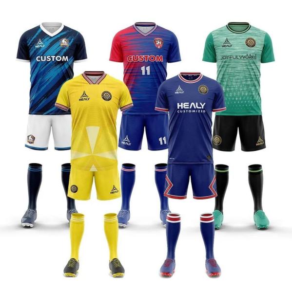 Quality                  Healy Sportswear Men Soccer Wear Customized Youth Soccer Jersey with Logo and Numbers Sublimated Soccer Uniforms              for sale