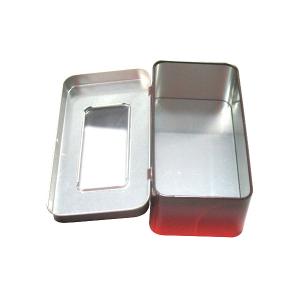 China premium rectangular gift tin box with window for watch wholesale