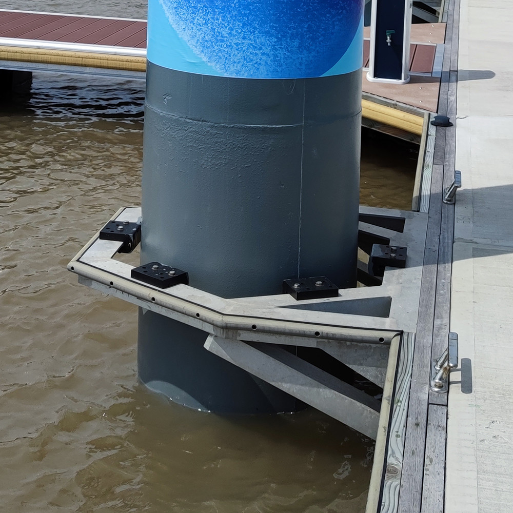 Pipe Floating Dock Pile Guide Wheel Fixing Installation Anti Corrosion Pile Cap Pile Holder