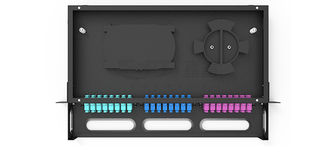 1U Fixed Patch Panel Capacity 12/24/48 Fiber Rack Mount Patch Panel Optonal LC/SC/FC/ST Adapters