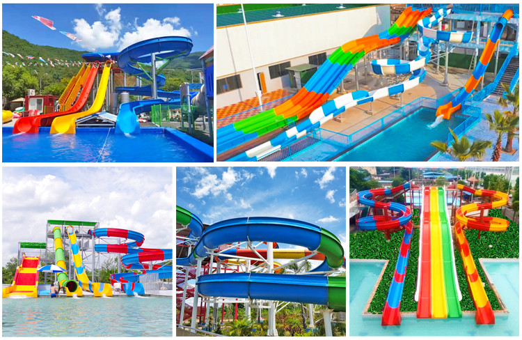 Water Playground Amusement Multi-Player Racing Water Park Equipment Slides