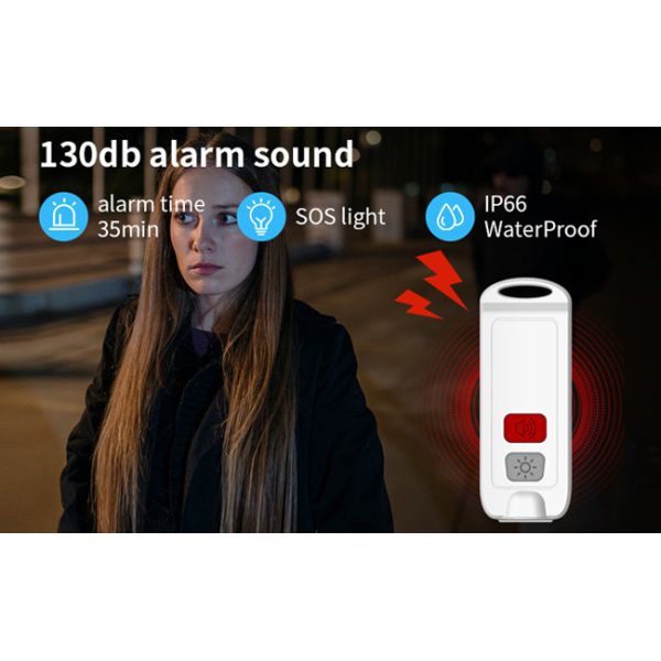 Waterproof IP66 TYPE C Flashlight Alarm Keychain 135mAh For Kids