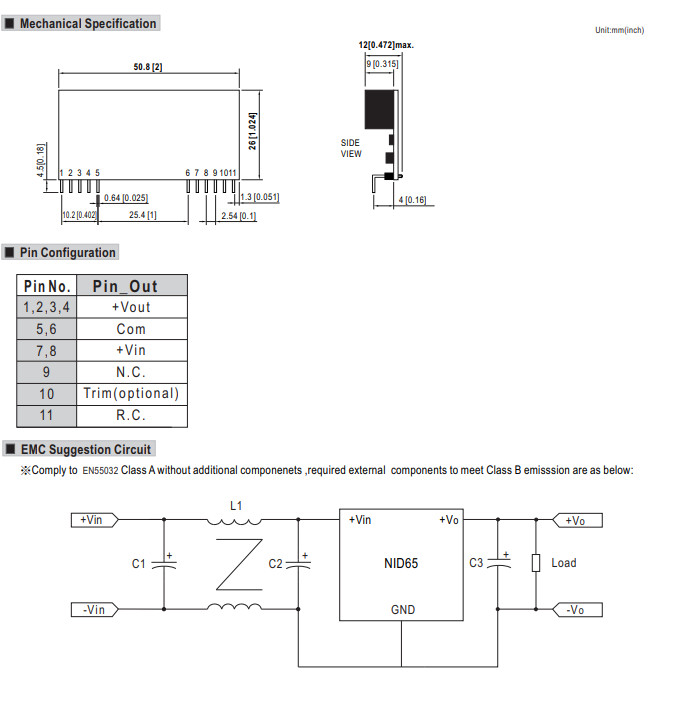 100W Arduino Development Board NID100-05 NID100-12 NID100-15 NID100-24