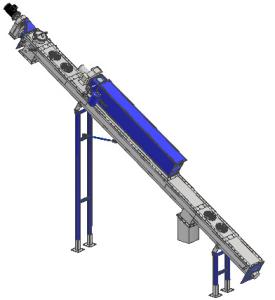 China 2.2kw 7700mm Length Inclined Screw Conveyor wholesale
