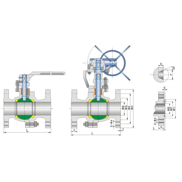 Floating Soft Seated Ball Valve Side Entry 2PC Split Body 150LB - 600LB