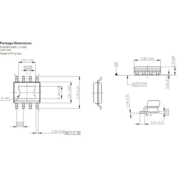 TB67H450AFNG Integrated Circuits ICs , Brushed DC Motor Driver Ic MOSFET 8-HSOP