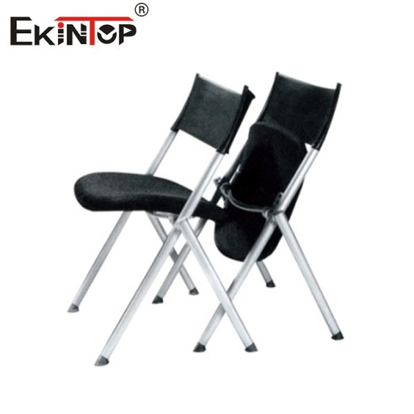 Integrated Storage Training Chair Folding Black Plastic Chair With Writing Tablet