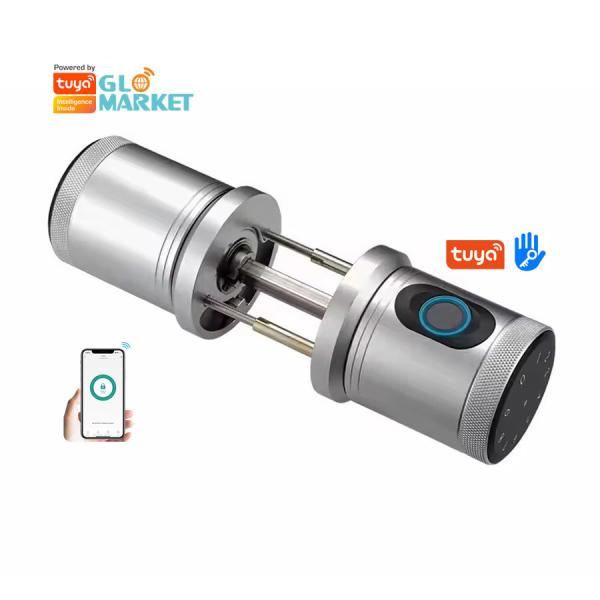 Quality Glomarket New Style Tuya App Control Smart Lock Door Fingerprint Password Home Hotel Apartment Electronic Smart Door Knob Lock for sale